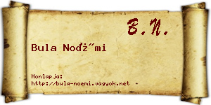 Bula Noémi névjegykártya